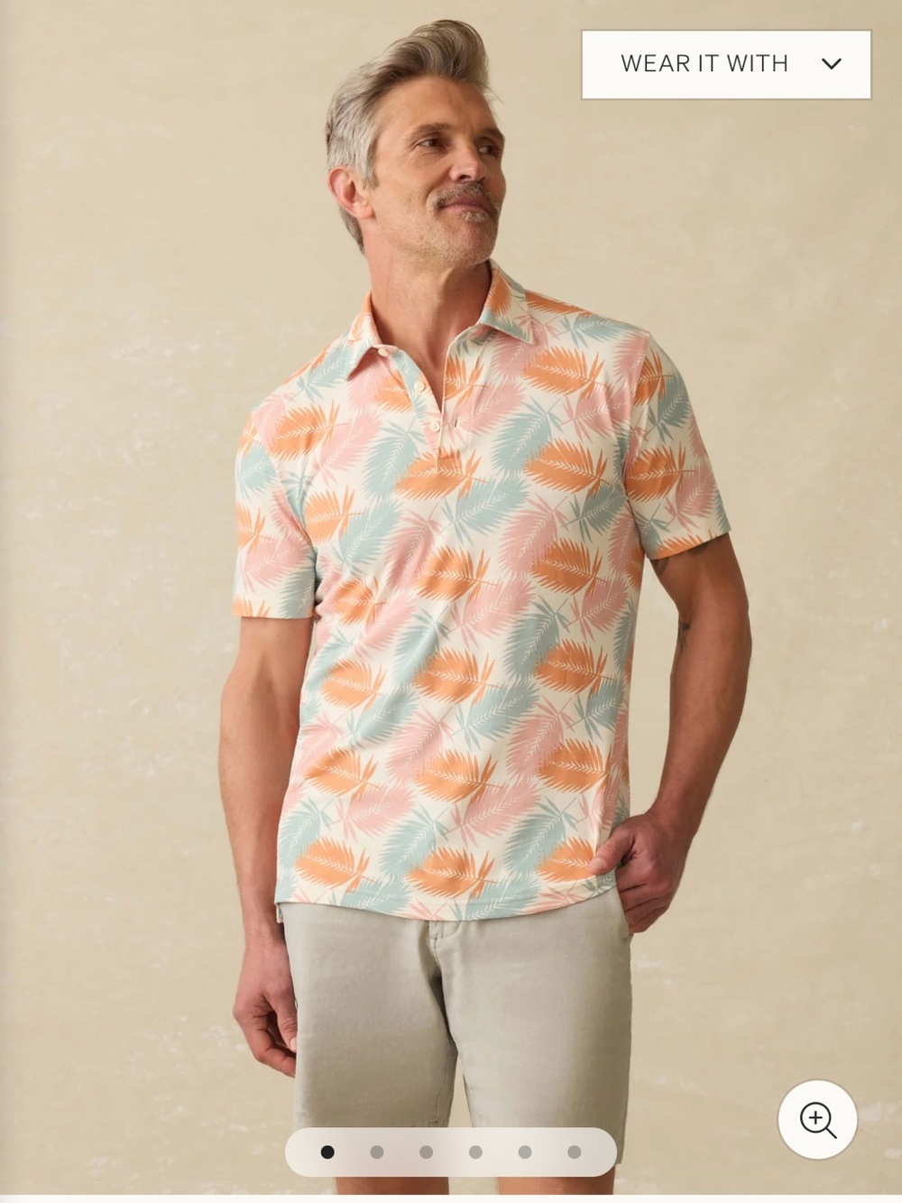 Mens Short-Sleeve Palm Print Polo Shirt - Faherty